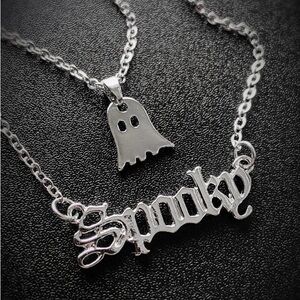 Silver Ghost and Spooky Necklace